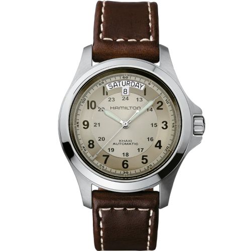 Hamilton H64455523 : Khaki Field King Auto 40 Stainless Steel / Beige ...