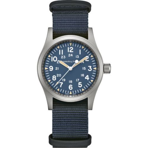 Hamilton H69439940 : Khaki Field Mechanical 38 Blue