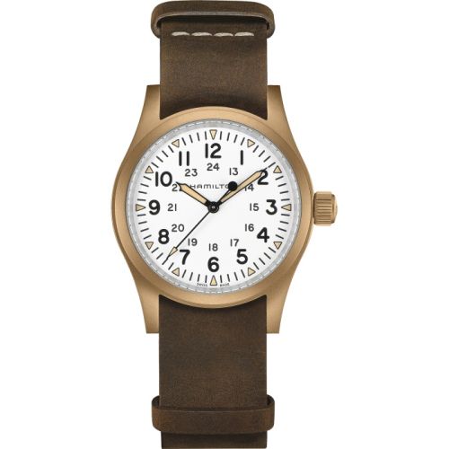 Hamilton H69459510 : Khaki Field Mechanical 38 Bronze / White