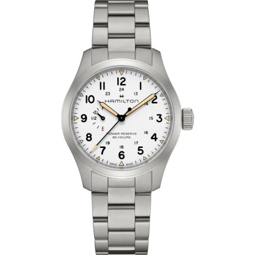 Hamilton H69509110 : Khaki Field Mechanical Power Reserve Stainless Steel / White / Bracelet