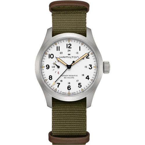 Hamilton H69509910 : Khaki Field Mechanical Power Reserve Stainless Steel / White