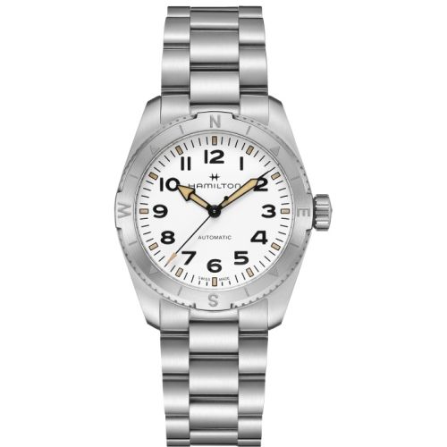 Hamilton H70225110 : Khaki Field Expedition 37 Stainless Steel / White / Bracelet