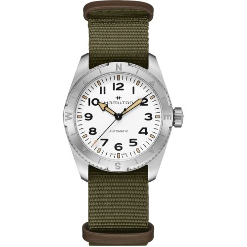 Hamilton H70225910 : Khaki Field Expedition 37 Stainless Steel / White / NATO