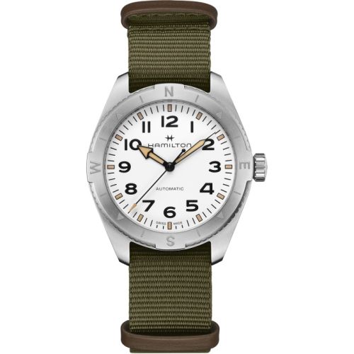 Hamilton H70315910 : Khaki Field Expedition 41 Stainless Steel / White / NATO