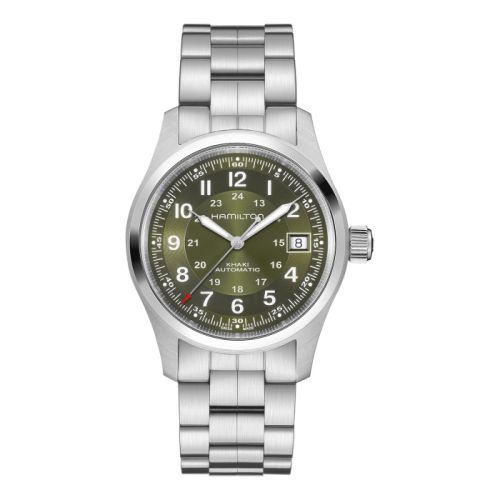 Hamilton H70455160 : Khaki Field Auto 38 Stainless Steel / Green / Bracelet