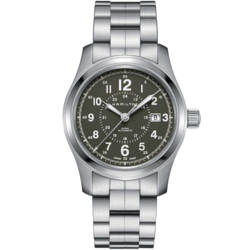 Hamilton H70605163 : Khaki Field Auto 42 Stainless Steel / Green / Bracelet