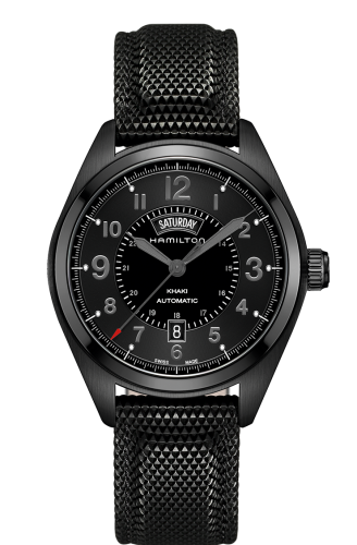 Hamilton H70695735 : Khaki Field Automatic Day Date PVD / Black