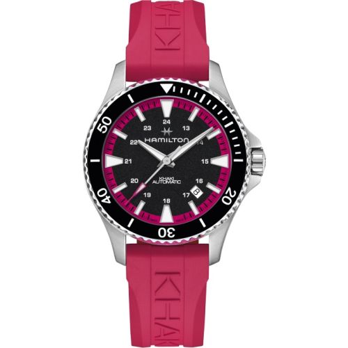 Hamilton H82395330 : Khaki Navy Scuba Auto Stainless Steel / Black - Pink / Rubber