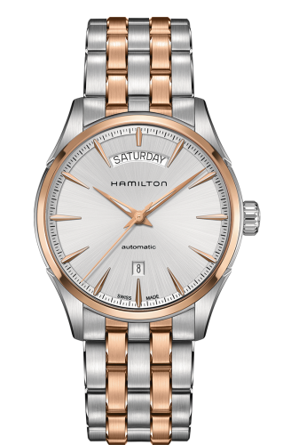 Hamilton H42525251 : Jazzmaster 42 Day Date Stainless Steel - Rose Gold / Silver / Bracelet