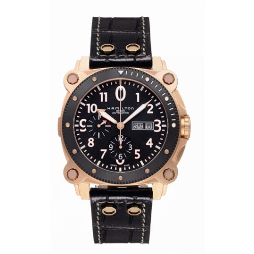 Hamilton H78646733 : Khaki Navy BeLOWZERO Auto Chrono Rose Gold / Black