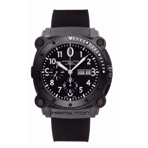 Hamilton H78686333 : Khaki Navy BeLOWZERO Auto Chrono PVD / Black / Rubber
