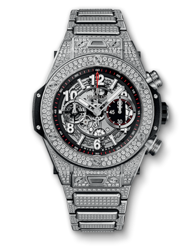 Hublot 411.NX.1170.NX.3704 : Big Bang Unico 45 Titanium / Pavé / Bracelet