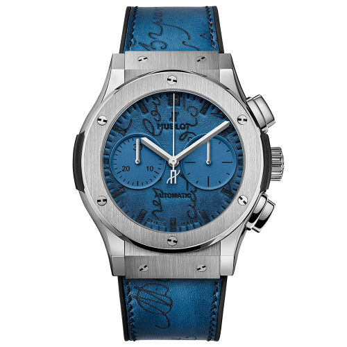 Hublot 521.NX.050B.VR.BER18 : Classic Fusion 45 Chronograph Berluti Scritto Ocean Blue