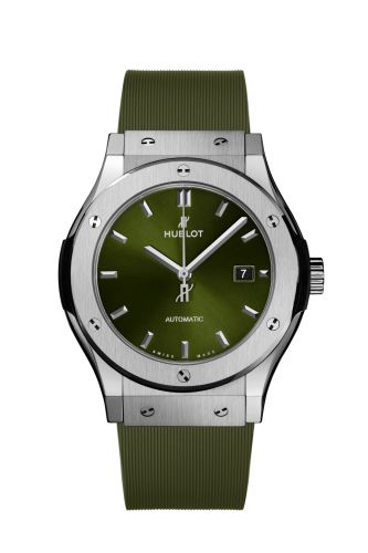 Hublot 542.NX.8970.RX : Classic Fusion 42 Titanium / Green / Rubber