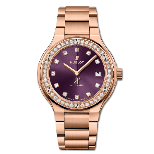 Hublot 568.OX.898V.OX.1204 : Classic Fusion 38 King Gold - Diamond / Purple / Bracelet