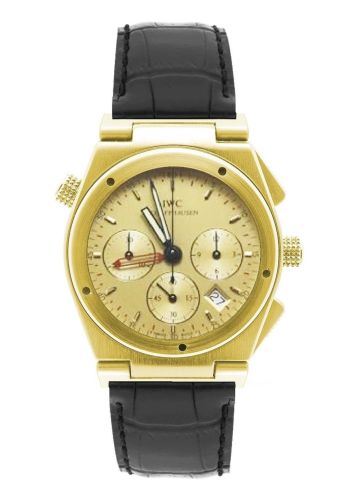 IWC IW3815-08 : Ingenieur Mecaquartz Chronograph Alarm Yellow Gold / Champagne / Strap