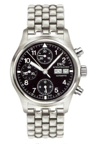IWC IW3706-06 : Pilot's Watch Chronograph Stainless Steel / Black / Italian / Bracelet