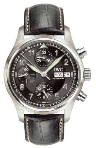 IWC IW3706-13 : Pilot's Watch Spitfire Chronograph Stainless Steel / Black / English / Strap