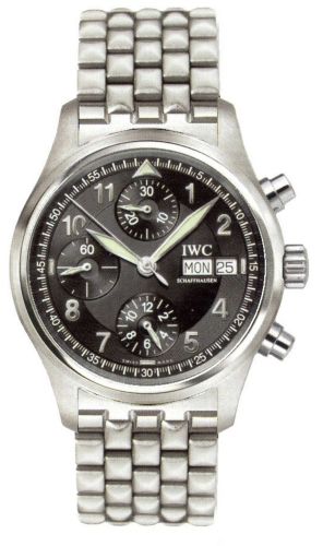 IWC IW3706-17 : Pilot's Watch Spitfire Chronograph Stainless Steel / Black / Italian / Bracelet