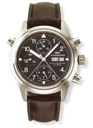 IWC IW3711-02 : Pilot's Watch Doppelchronograph Stainless Steel / Black / Italian / Strap
