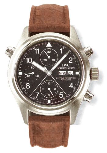 IWC IW3711-06 : Pilot's Watch Doppelchronograph Stainless Steel / Black / Italian / Strap