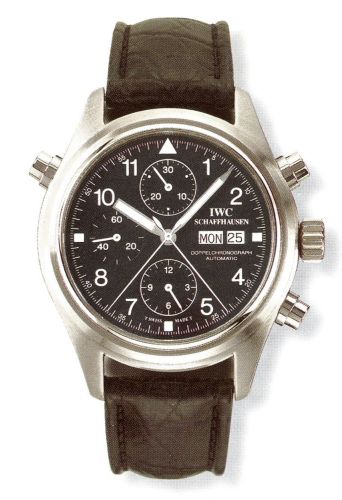 IWC IW3713-01 : Pilot's Watch Doppelchronograph Stainless Steel / Black / German / Strap
