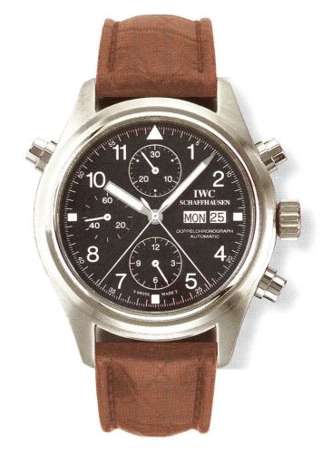 IWC IW3713-06 : Pilot's Watch Doppelchronograph Stainless Steel / Black / Italian / Strap