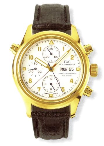IWC IW3713-09 : Pilot's Watch Doppelchronograph Yellow Gold / White / German