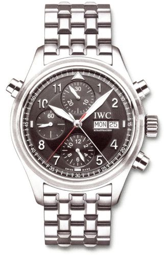 IWC IW3713-37 : Pilot's Watch Spitfire Double Chronograph Stainless Steel / Black / Italian / Bracelet