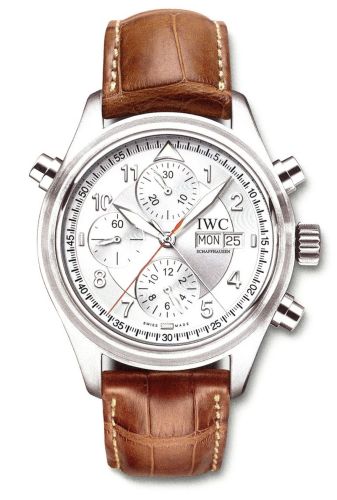 IWC IW3713-42 : Pilot's Watch Spitfire Double Chronograph Stainless Steel / Silver / Italian / Strap