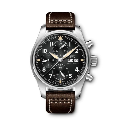 IWC IW3879-03 : Pilot's Watch Chronograph Spitfire Stainless Steel / Black / Calf