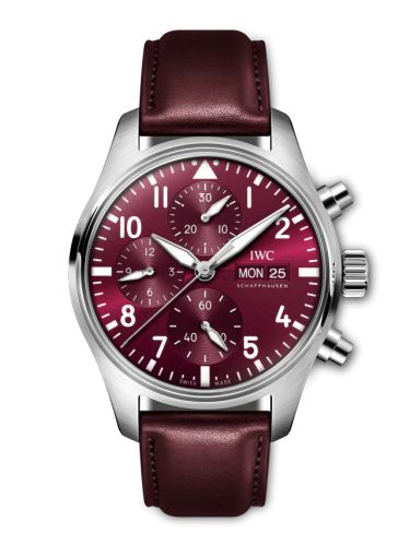 IWC IW3881-07 : Pilot's Watch Chronograph 41 Stainless Steel / Burgundy / Chinese New Year