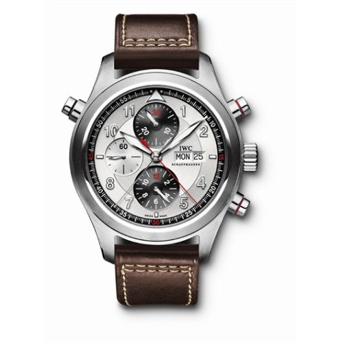 IWC IW3718-02 : Pilot's Watch Spitfire Double Chronograph Stainless Steel / Panda / Strap