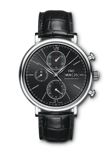 IWC IW3910-29 : Portofino Chronograph Stainless Steel / Black / Alligator
