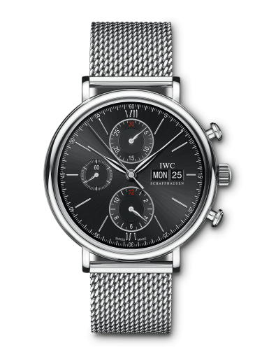 IWC IW3910-30 : Portofino Chronograph Stainless Steel / Black / Milanese