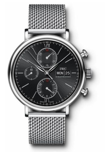 IWC IW3910-33 : Portofino Chronograph Stainless Steel / Black / Milanese