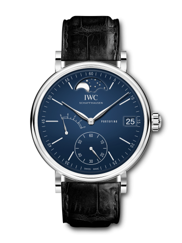 IWC IW5164-05 : Portofino Hand-Wound Eight Days Moonphase "150 Years" Stainless Steel / Blue