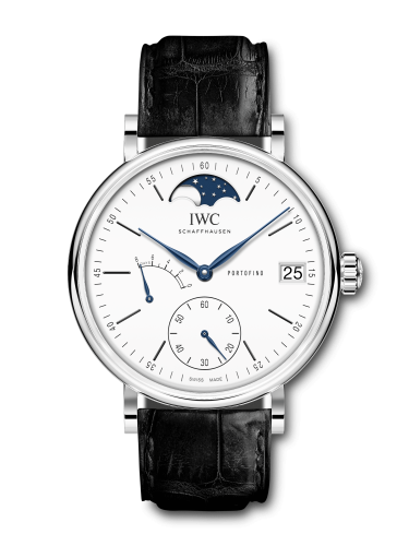 IWC IW5164-06 : Portofino Hand-Wound Eight Days Moonphase 150 Years Stainless Steel / White