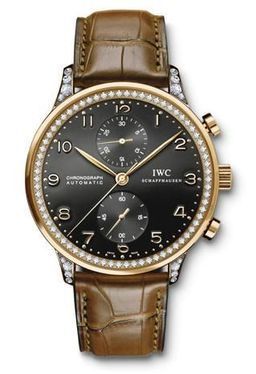 IWC IW3714-42 : Portuguese Chrono-Automatic Rose Gold / Black / Diamond