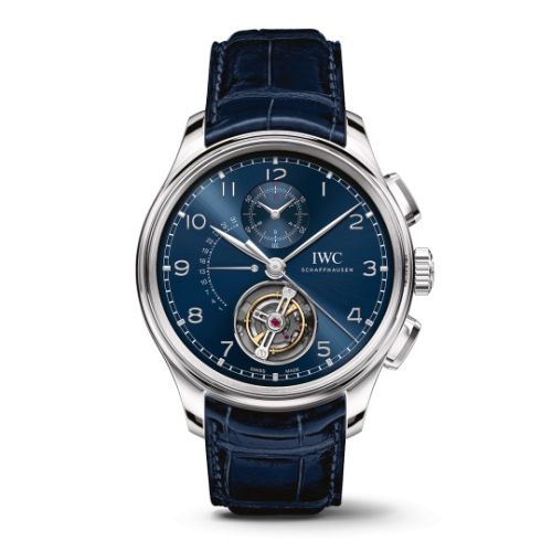 IWC IW3940-07 : Portugieser Tourbillon Rétrograde Chronograph Platinum / Blue