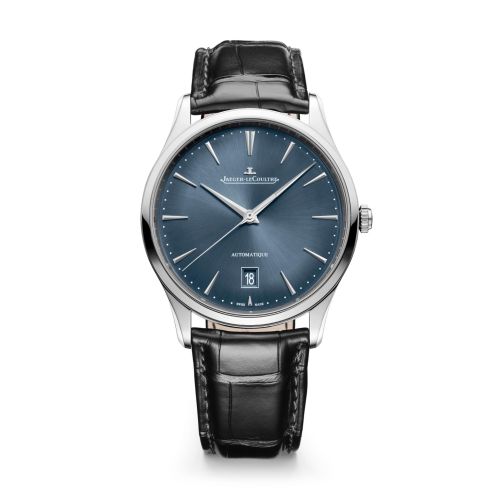 Jaeger-LeCoultre Q1238480 : Master Ultra Thin Date Stainless Steel / Blue - Grey / Alligator