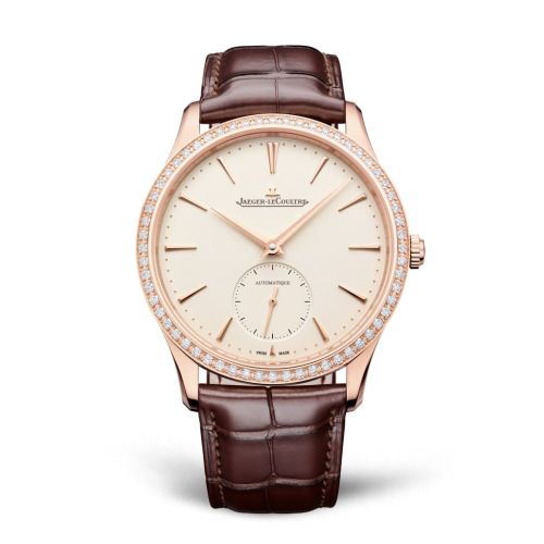Jaeger-LeCoultre 1212501 : Master Ultra Thin Small Seconds Pink Gold - Diamond / Eggshell / Alligator