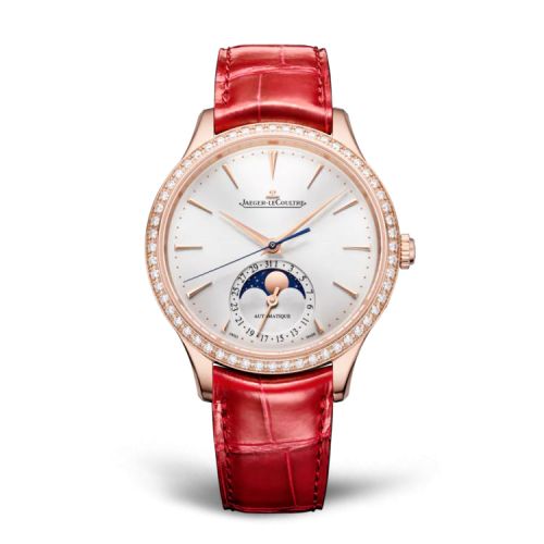 Jaeger-LeCoultre 1242501 : Master Ultra Thin Moon 36 Pink Gold - Diamond / Silver / Alligator