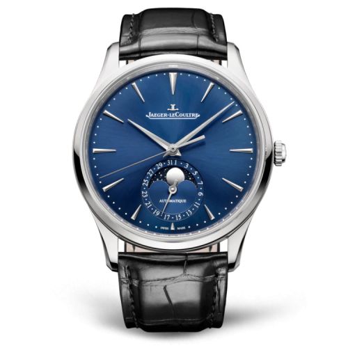 Jaeger-LeCoultre 1368480 : Master Ultra Thin Moon Stainless Steel / Blue / Alligator