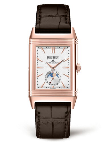 Jaeger-LeCoultre 3912420 : Reverso Tribute Calendar Pink Gold / Silver / Alligator