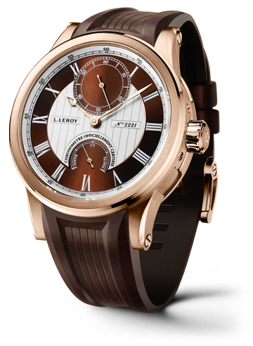 Leroy LL201/4 : Automatic Deck Chronometer Pink Gold Brown-Silver