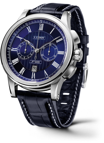 Leroy LL202/3 : Automatic Deck Chronograph White Gold Blue