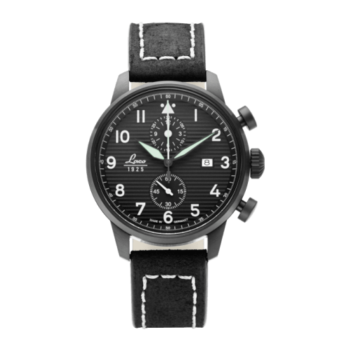 Laco 861975 : Pilot Watch Special Models Model Lausanne / Stainless Steel / Black