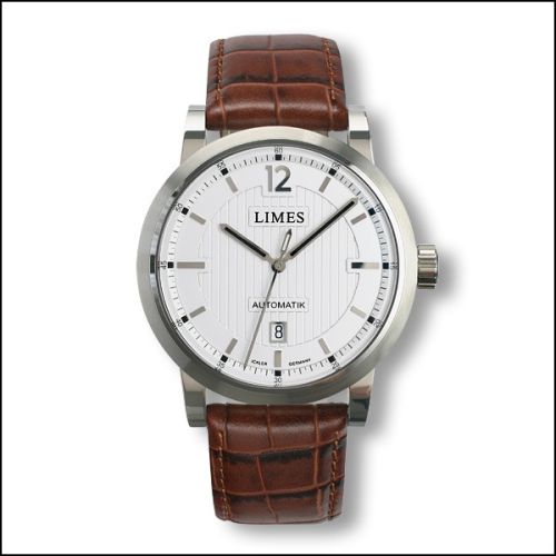 Limes U6017-LA1.2 : Chyros Automatic - Silvered / brown leather strap (Croco)