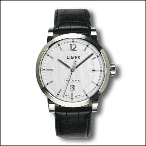 Limes U6017-LA1.5 : Chyros Automatic - Silvered / black leather strap (Croco)